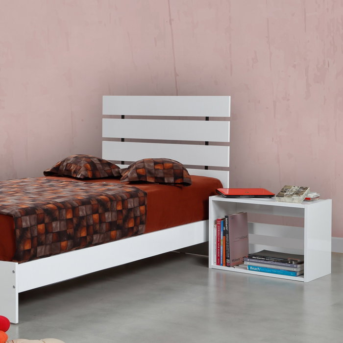 Hanah Home Somier individual 90 - Shiny White Blanco Brillante 95x100x205cm para Colchón 90x200cm